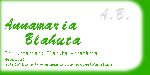 annamaria blahuta business card
